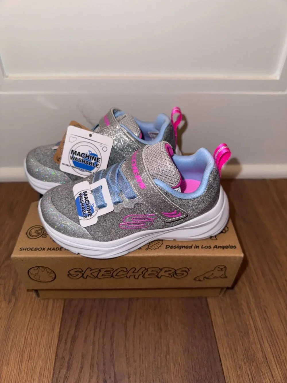 Girls Size 7 Skechers Child Power Jams - Everyday Bestie Toddler Shoes, NWT